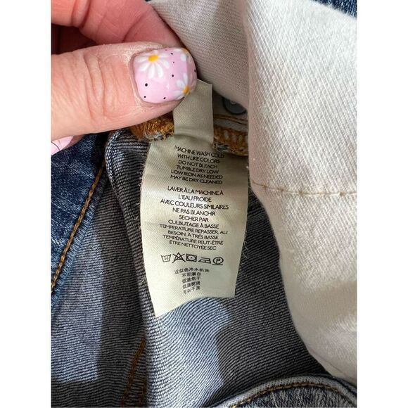 Anthropologie Pilcro Jean Short Womens Size 28 Blue Distressed Frayed Hem Casual - Picture 6 of 11